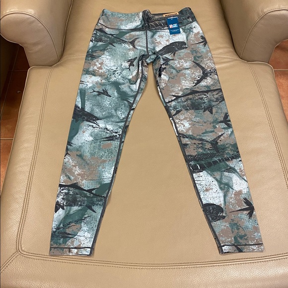 Pelagic Green and Brown Camouflage Leggings - Picture 1 of 9